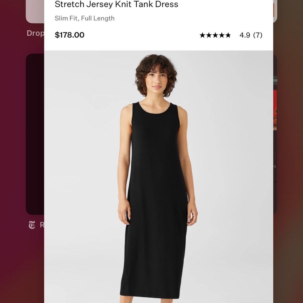 Eileen fisher stretch jersey knit tank dress in slate gray
